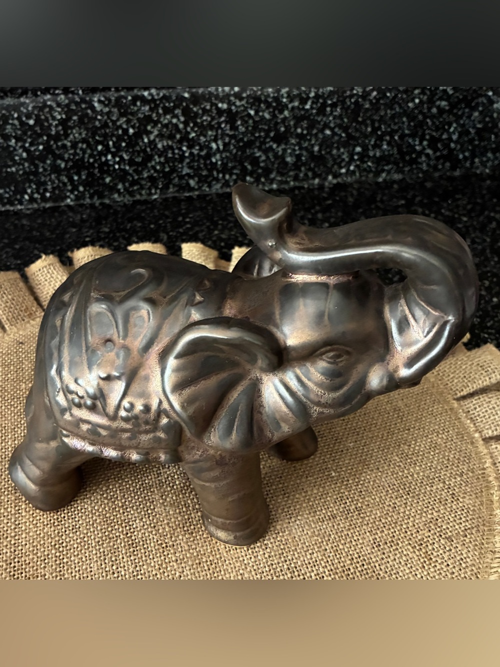 Bronze-Tone Decorative Elephant Sculpture - Elegant Home Accent